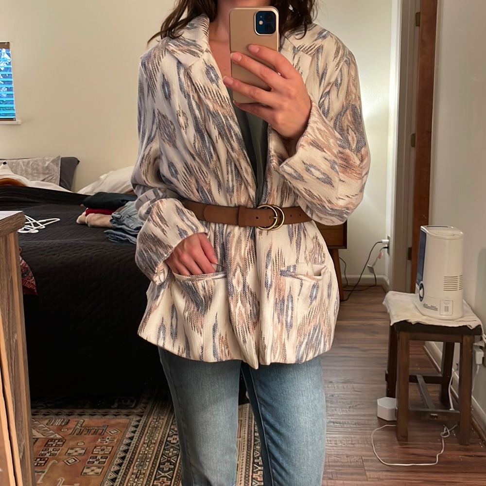 Vintage bohemian ikat blazer